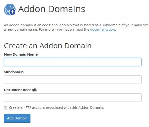 Addon Domain Fields