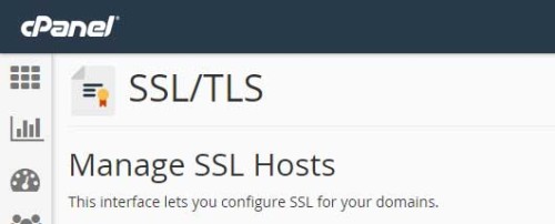 cPanel SSL panel